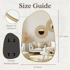 PERFNIQUE Irregular Wall Mirror Asymmetrical Mirror, Decorative Modern Wall - Image 3