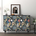 Boho Wallpaper Peel and Stick, Dark Vintage Floral Contact Paper, Retro - Image 3
