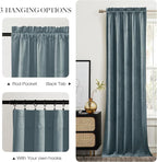 NICETOWN Stone Blue Velvet Curtains & Drapes 108 inches Long - Image 5