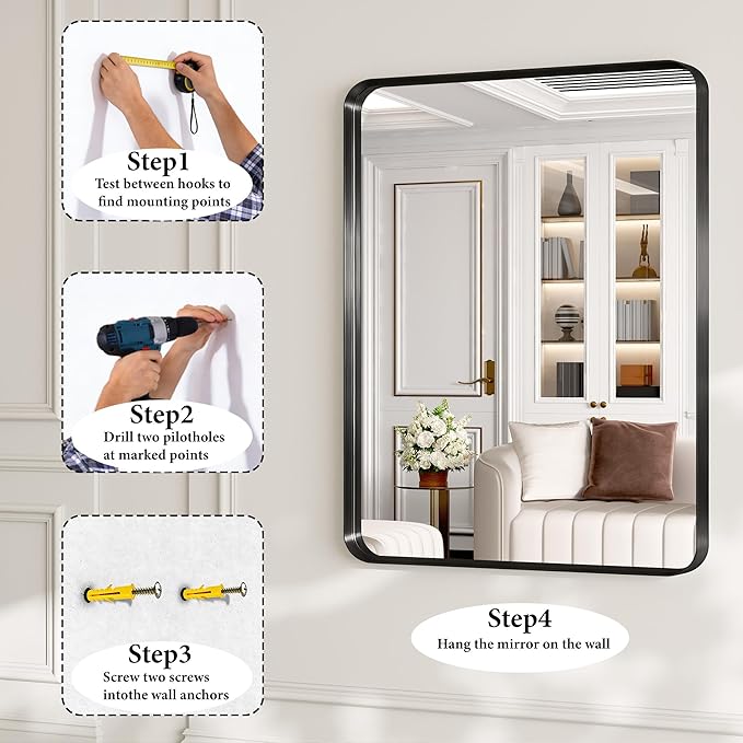 36 Inch Brushed Nickel Bathroom Mirrors - Image 7
