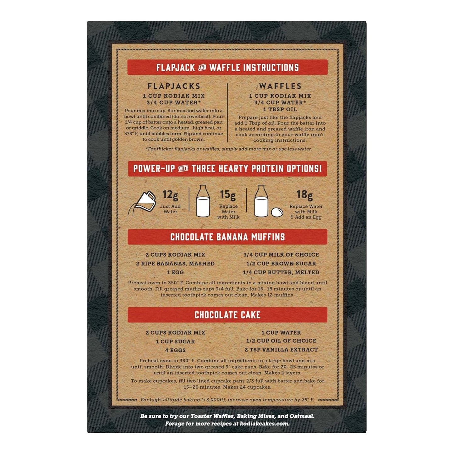 Kodiak Cakes Protein Pancake Power Cakes, Flapjack and Waffle Baking Mix, Dark Chocolate, 18 Ounce (Pack of 6)