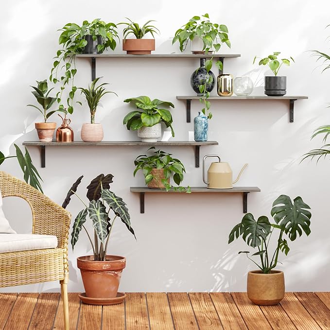 DINZI LVJ Long Wall Shelves, 47.3Inch Wall Mounted Shelves Set of 2, Extra - Image 2