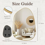 PERFNIQUE Irregular Wall Mirror Asymmetrical Mirror, Decorative Modern Wall - Image 3