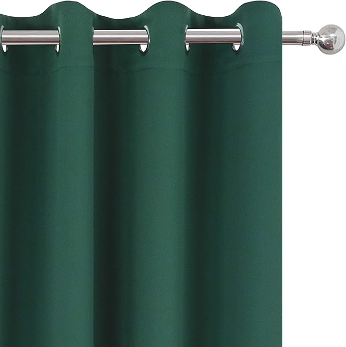 LEMOMO Dark Green Thermal Blackout Curtains/52 x 108 Inch/Set of 2 Panels Room - Image 7