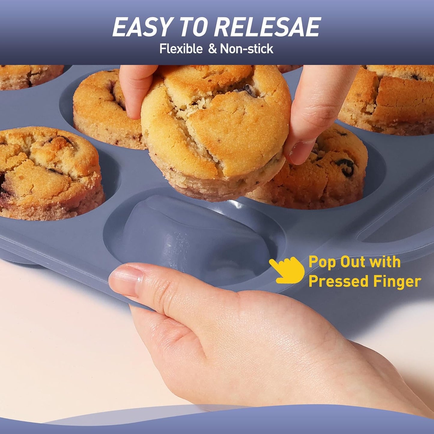 2 Packs 12 Cups Silicone Muffin Pan with Metal Reinforced Frame Regular Size Cupcake Pan Tray Egg Bites Silicone Circle Cookie Molds Muffin Tin Bread Loaf Pans for Homemade Reusable Tart Pans