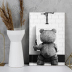 DIHSIEG 12x16 Canvas Wall Art funny bathroom wall art Print Poster Vintage - Image 6