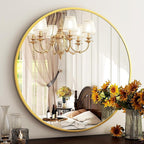 HARRITPURE Round Mirror 30 Gold Wall Mounted Circle Mirrors Vanity Mirror - Image 2