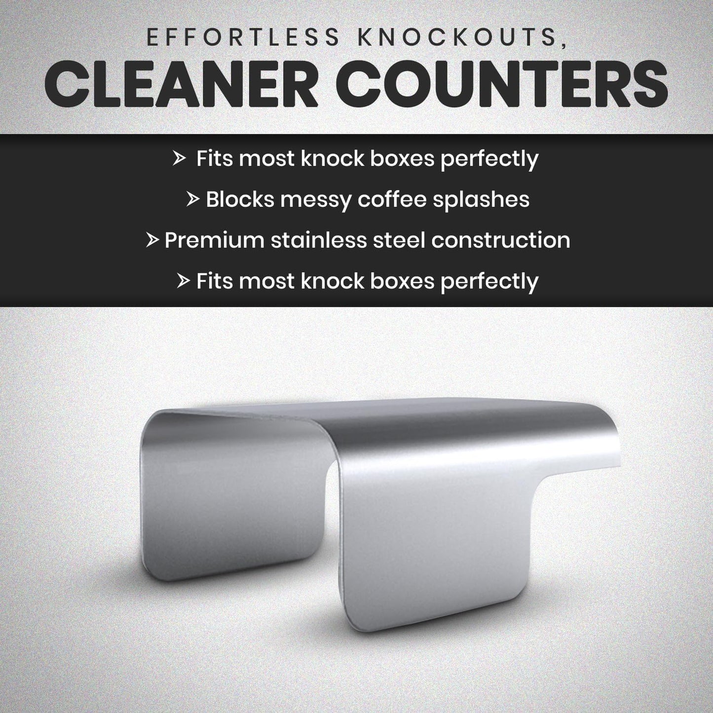 Rattleware Stainless Steel Espresso Knock Box Splash Guard for Home, Cafe, Restaurant, Hotel - Coffee Splash Guard Accessory for Baristas, Dishwasher Safe, Home Espresso Stations