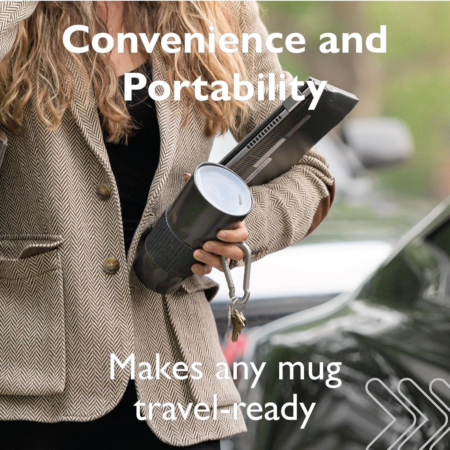 Reusable Coffee Cup Silicone Lid – Fits Most Tumbler, Water Bottle, & Ceramic Coffee Mug Between 2⅝”-2⅞" – Dishwasher-Safe Travel Mug Lid keeps your beverage in your mug (Small - Clear)