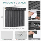 VEELIKE Charcoal Black Wood Slat Peel and Stick Wallpaper 24''x118'' Modern - Image 9