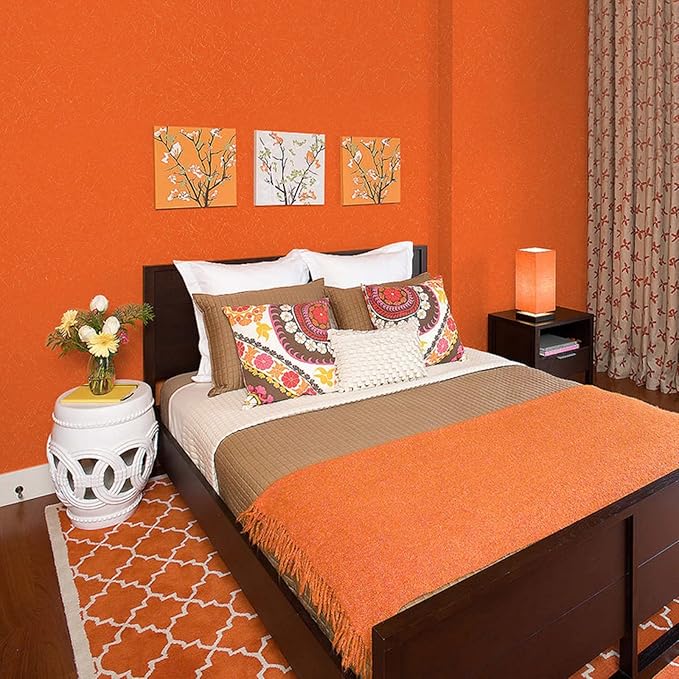 Abyssaly Self Adhesive Wallpaper Orange Sticky Back Plastic Roll Removable - Image 6