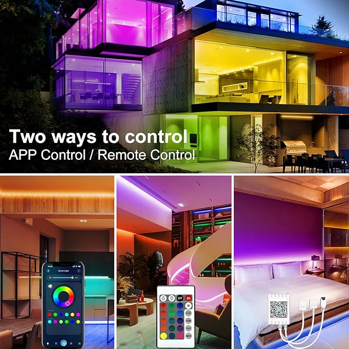 DAYBETTER LED Strip Lights 200 ft, Smart App Control Lighting Bedroom Rome Decor - Image 5