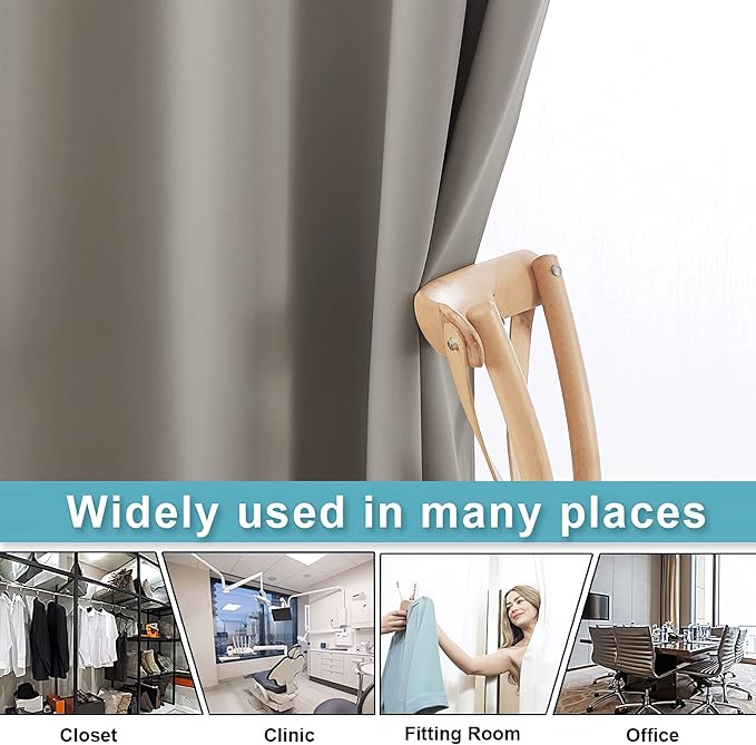 RYB HOME Extra Wide Curtains for Divider for Room Separation Soundproof - Image 3