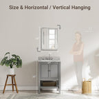 Silver Bathroom Mirror, Rustproof Rectangle Silver Framed Mirror - Image 2