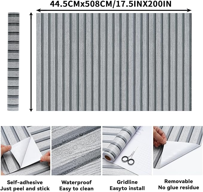 Gray Wood Slat Wallpaper - Image 2