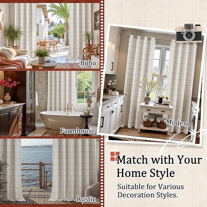 Lajode Brown Linen Blackout Curtains - Image 8