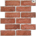 COMSTICKC 3D Red Faux Brick Wall Panel Peel and Stick, Not Real Tile, Small by COMSTICKCDECOR
