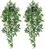 Whonline 2pcs Fake Hanging Plants, Artificial Potted Plants by WHONLINE