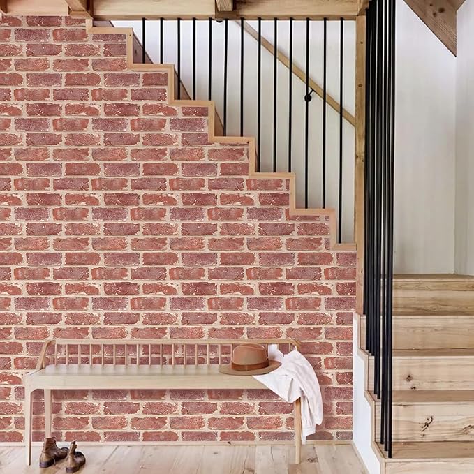 Commomy 10 Pcs Peel and Stick Brick Tile -11.8"X11.8" Small Size PVC 3D Faux - Image 9