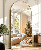 GLSLAND-34x76 inch Wall Mount Arched Full Length Mirror-Aluminum Alloy Frame - Image 3