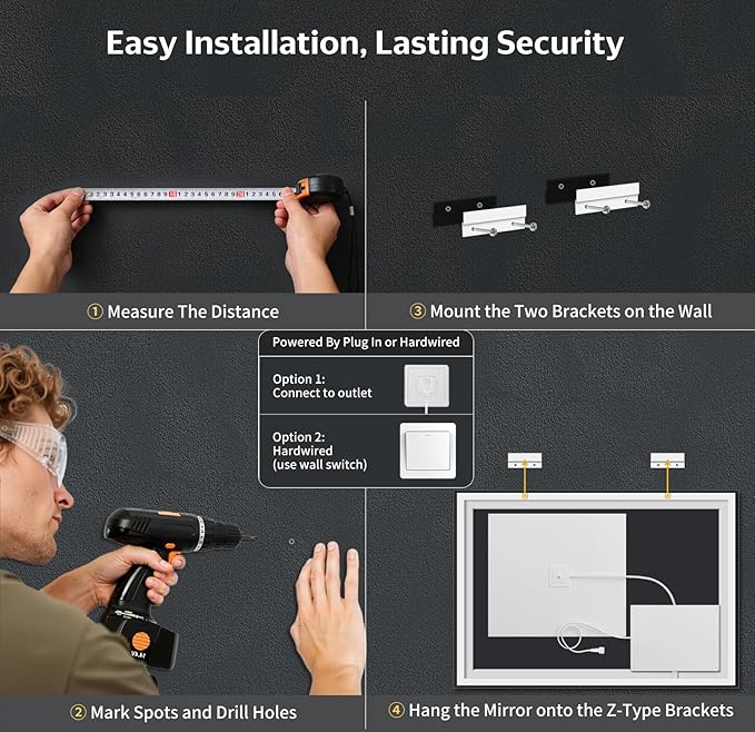 55"x36" LED Bathroom Mirror - Image 9