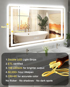 24x32 LED Bathroom Mirror with Lights, Super Bright Front & Backlit Vanity - Image 8