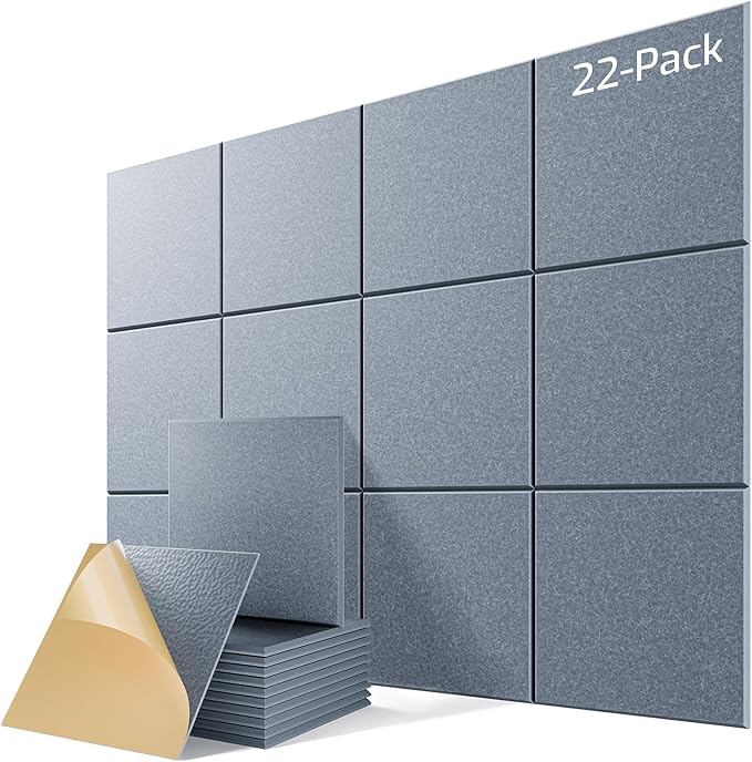 22 Pack Self-Adhesive Acoustic Panels, Soundproof Wall Panels by Lebenforce