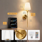DORESshop Battery Operated Wall Sconce Set of 2, Wireless Wall Light Easy to - Image 7