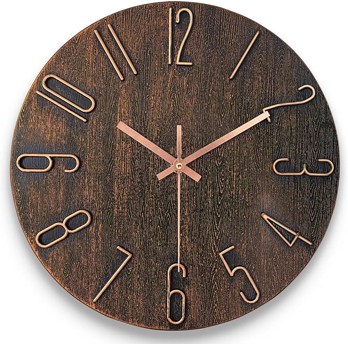 AIRUIFU Wall Clock 12 Inch Non-Ticking Silent Battery Operated Round Wall Clock by AIRUIFU
