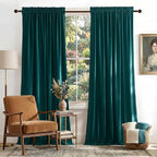 NICETOWN Teal Curtains for Living Room, Rod Pocket Privacy Enhancing Light by NICETOWN