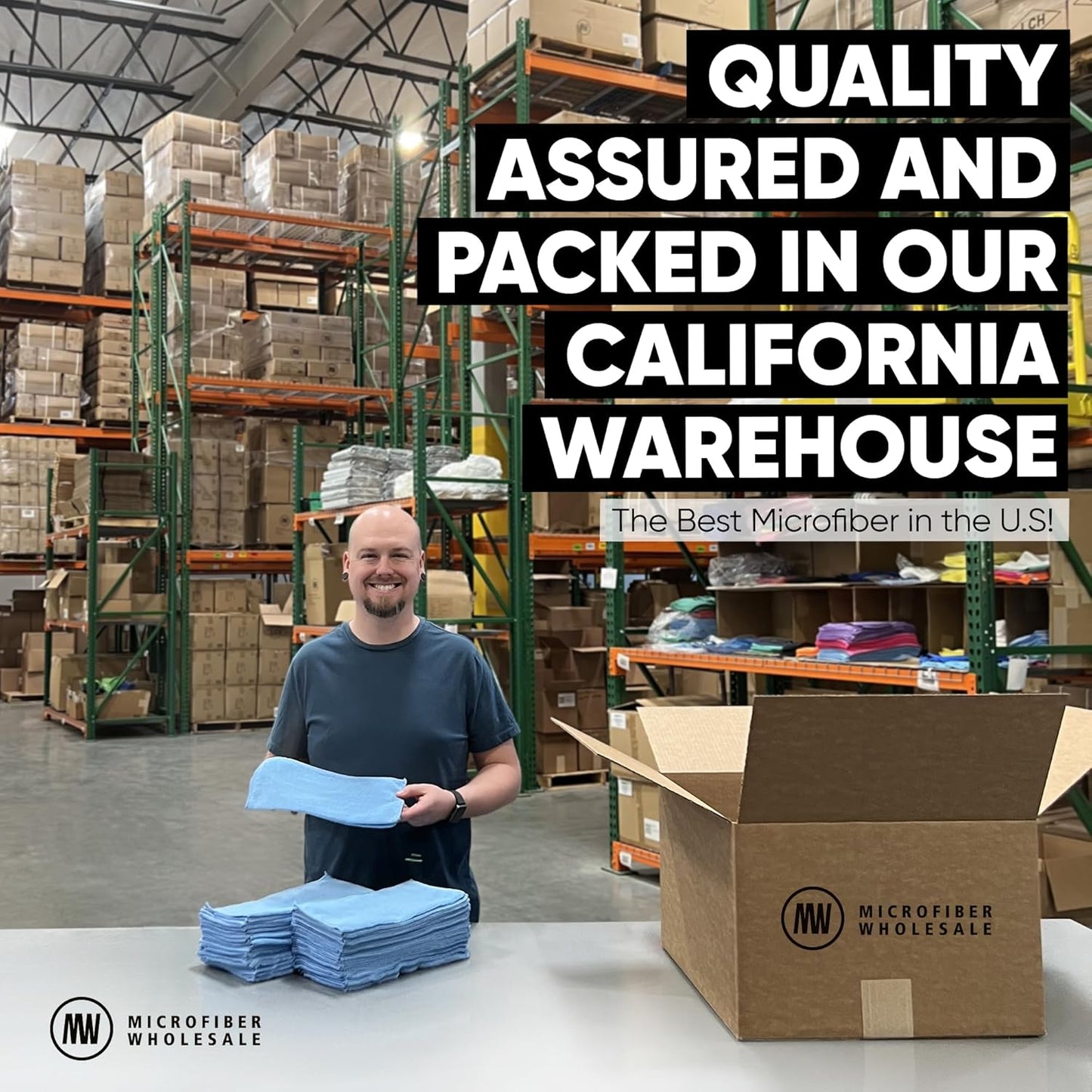 Bulk 12” X 12” All Purpose Microfiber Towels Wholesale - Case Quantity (400 Count) | No Fraying | High Density Microfiber | Zero Chemical Cleaner | Long-Lasting (Green)