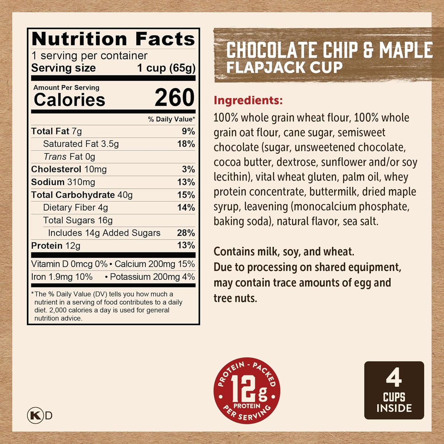 Kodiak Cakes Protein Pancake On The Go Flapjack Cups Mix; Buttermilk, Chocolate Chip, & S’mores Variety Pack