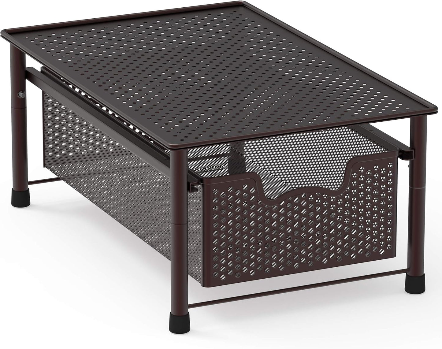Simple Houseware Stackable Cabinet Basket Drawer Organizer, Bronze