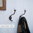 Indian Shelf Pack of 12 Heavy Duty Double Prong White Decorative Coat Hooks - Image 2