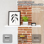White Floating Shelves for Wall Decor, Long Wall Mounted Storage Shelf for - Image 5