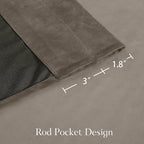 NICETOWN Taupe Velvet Curtains 108 inches Long - Image 2