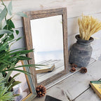 AAZZKANG Mirror with Wood Framed Rectangle Rustic Wall Mirrors Decor - Image 6