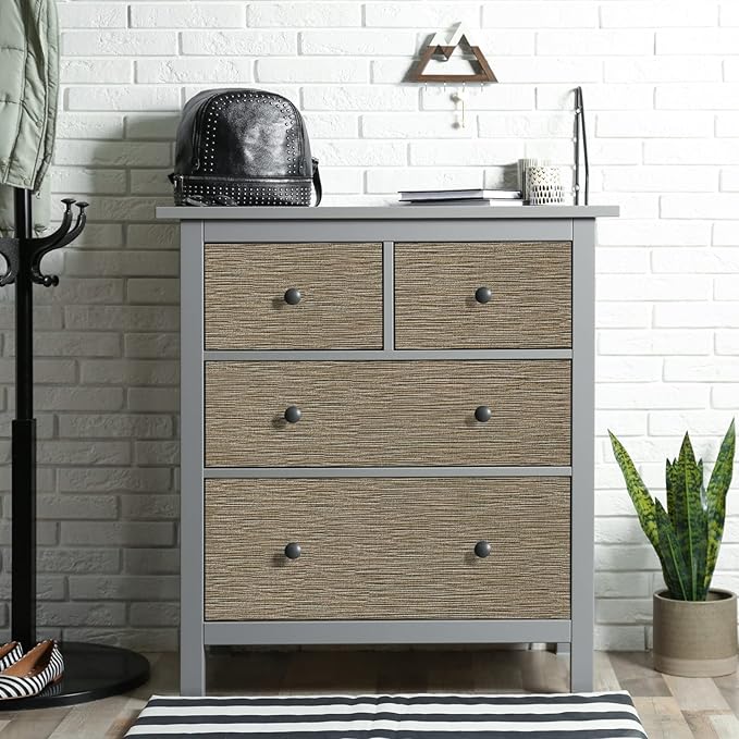 VEELIKE Taupe Grasscloth Peel and Stick Wallpaper Textured Faux Grasscloth - Image 7