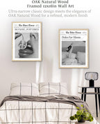 iHery Dolce Far Niente Framed Trendy NewsPaper Wall Art, Natural OAK Wood - Image 6