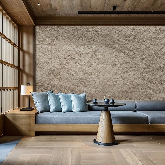 KASARO PU 3D Faux Stone Wall Panels, Cement Texture Accent - Image 4