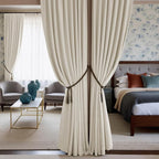 NICETOWN Thermal Insulated Velvet Curtains Ivory White 90 Inch Length, Heavy - Image 3