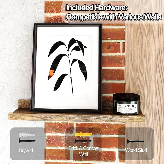 Floating Shelves for Wall Decor, Wall Mounted Wood Storage Shelf for Bedroom - Image 6