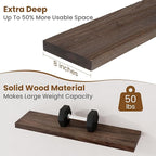 Floating Shelves for Wall Decor, 8 Inch Deep Rustic Solid Elm Wood Floating - Image 5