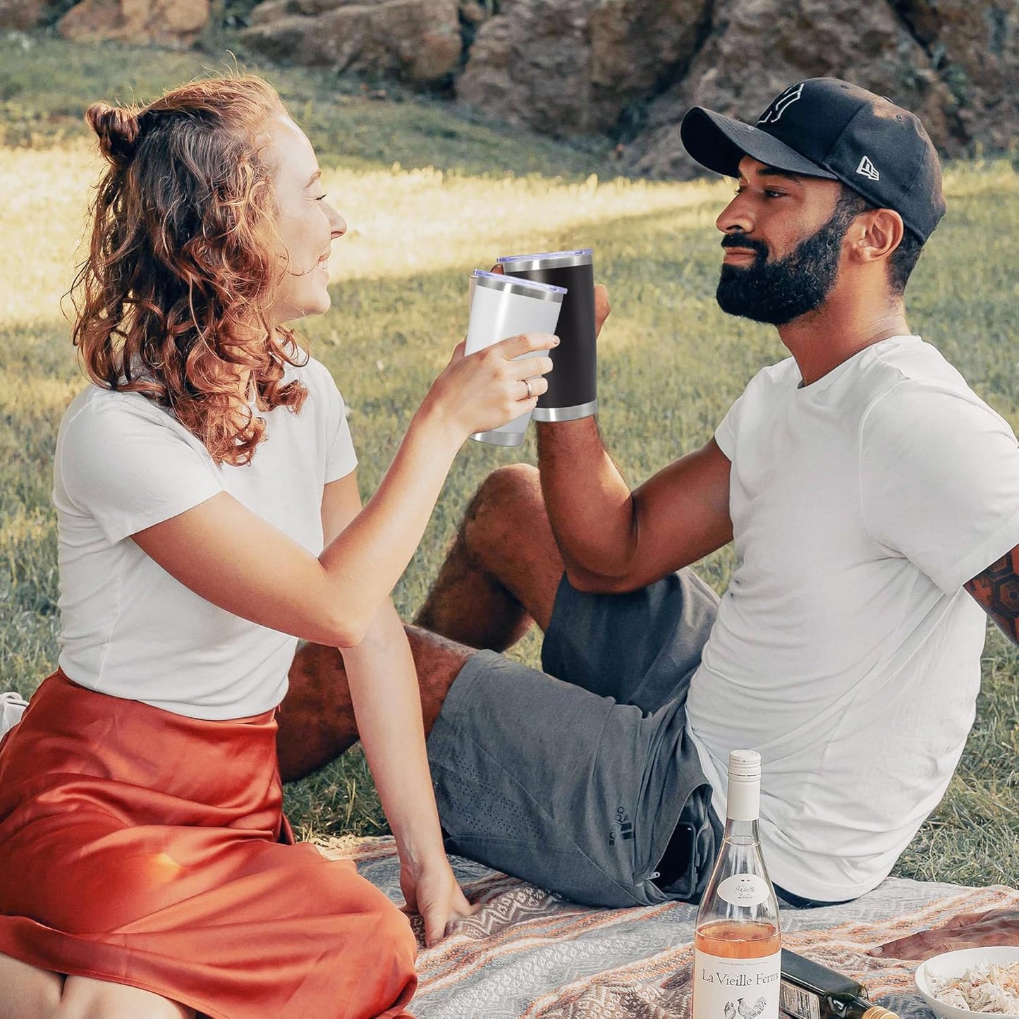 20 oz Tumbler Coffee Tavel Tumblers Bulk with Lid Stainless Steel Double Wall Vacuum Insulated Mug Powder Coated Cups fit Car Cupholder for Hot and Cold - White, 12Pack