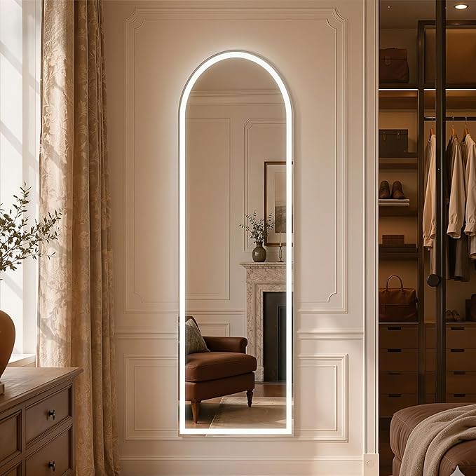 Full Length Mirror with LED Lights, Free Standing Floor Mirrors, Lighted Full - Image 5