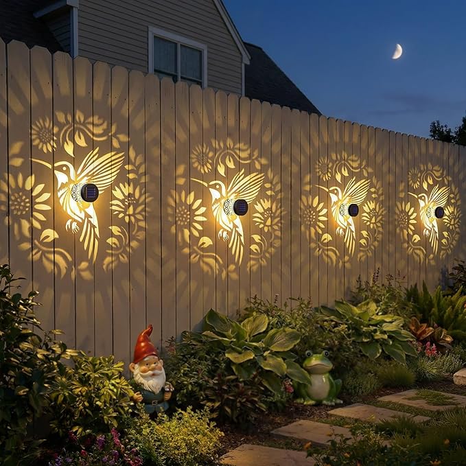 2 Pack Solar Fence Lights Metal Solar Powered Outdoor Wall Deck Step Lights - Image 2