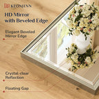 Keonjinn Brushed Nickel Bathroom Mirror 24" x 36", Sculpted Wide Frame - Image 4