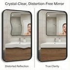 24x36 Inch Matte Black Bathroom Vanity Mirrors | Flush Mount Deep Set Metal - Image 4
