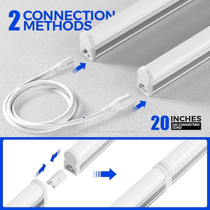Barrina T5 4FT LED Shop Light, 5000K Daylight White, 20W Utility Light Fixture - Image 6