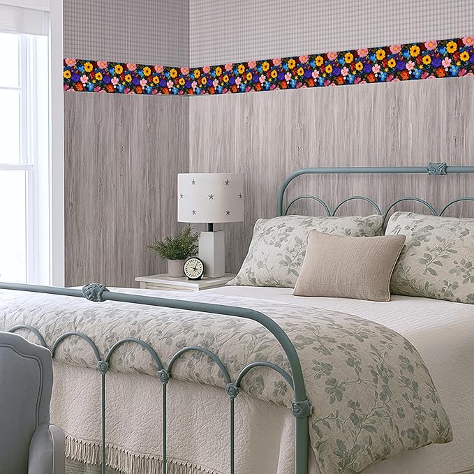 Colorful Floral Wallpaper Border 196x4 Inch Peel and Stick Wall Border - Image 7